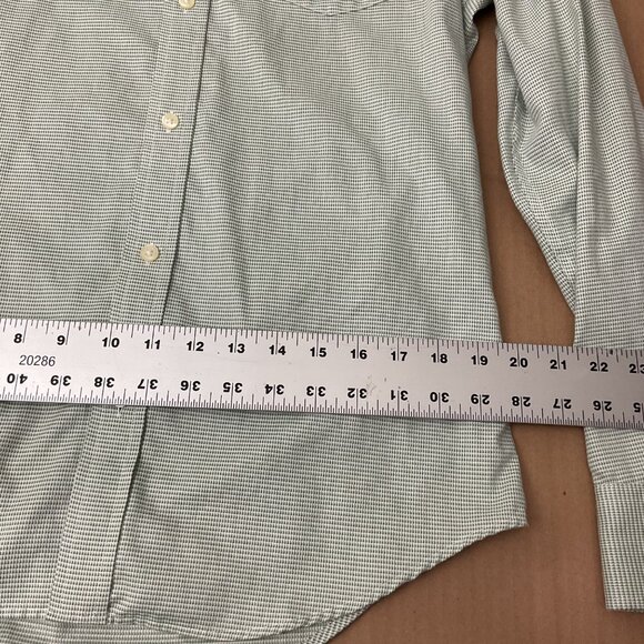 Banana Republic Non-Iron Slim Fit Button-Up Shirt Green Pattern Size Medium - Picture 7 of 7